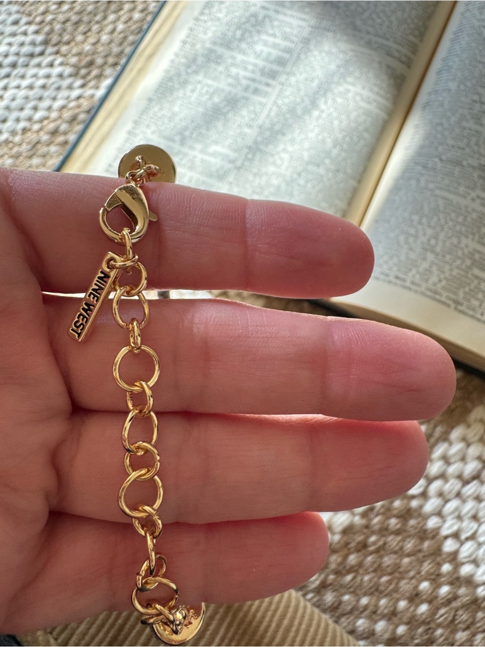 Nine West Brown Braided Necklace with Gold-Tone Accents - Picture 3 of 4